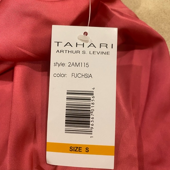 Tahari Arthur S. Levine Womens Fuschia Pink Satin Wrap Dress NWT Small - Picture 9 of 9